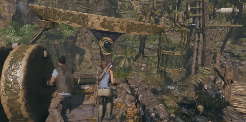 古墓丽影怎么把桥拉起来