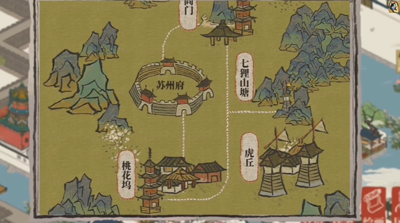 江南百景图桃花坞怎么去